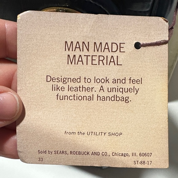 Vintage Sears Navy Geometric Shoulder Bag – Gold Hardware – New in Box - Picture 4 of 12